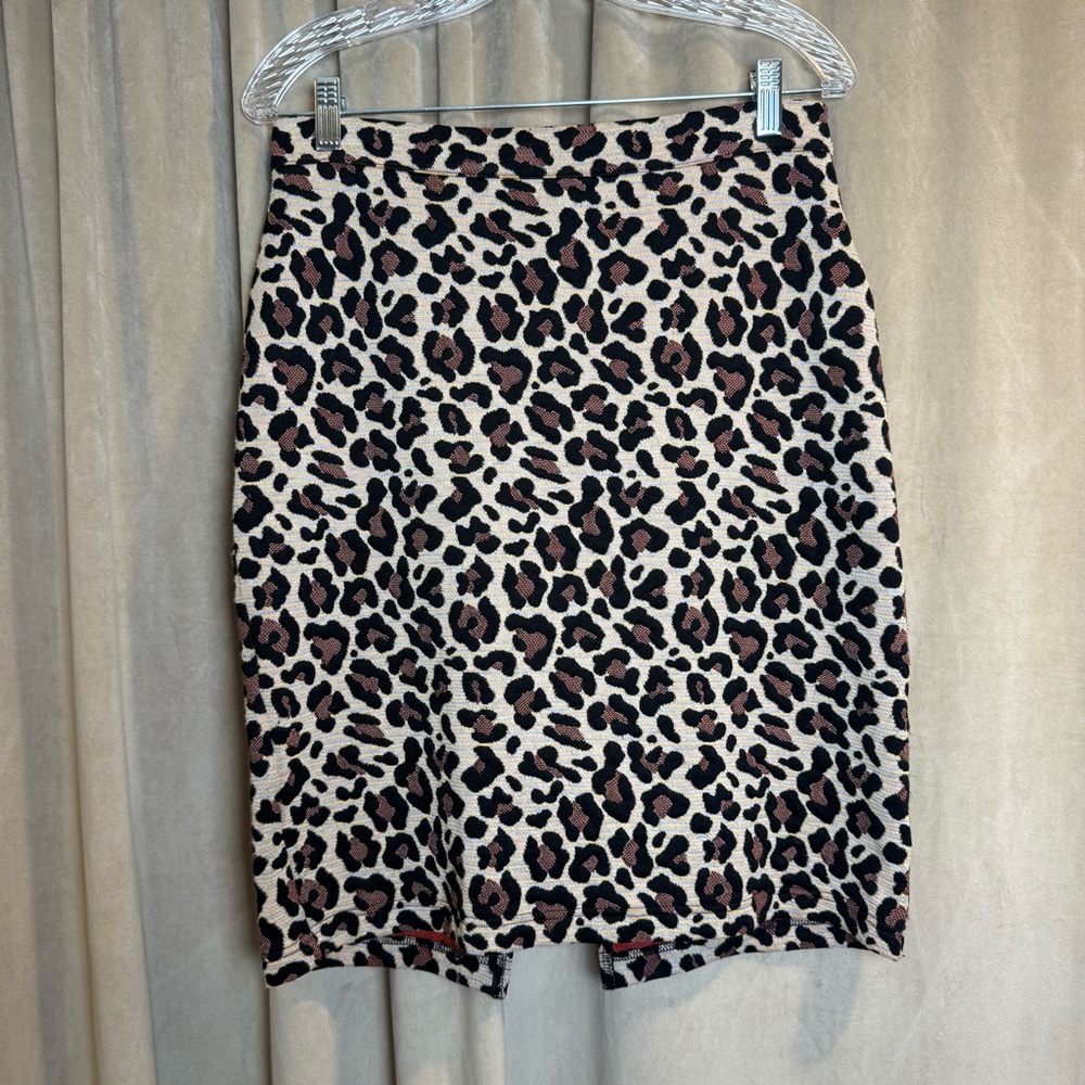 Maeve Anthropologie Knit Leopard stretch Animal Print Pencil‎ Skirt